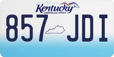 KY license plate 857JDI