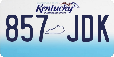 KY license plate 857JDK