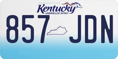 KY license plate 857JDN