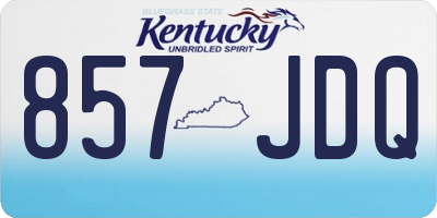 KY license plate 857JDQ