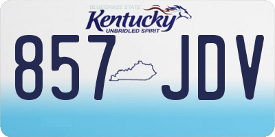 KY license plate 857JDV
