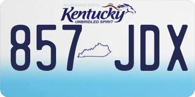 KY license plate 857JDX