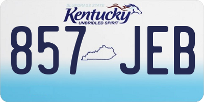 KY license plate 857JEB