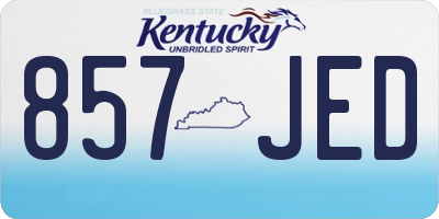 KY license plate 857JED