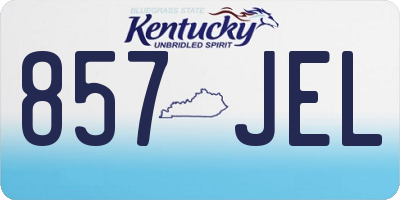 KY license plate 857JEL