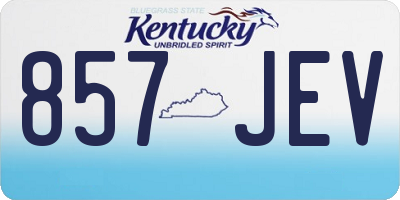 KY license plate 857JEV