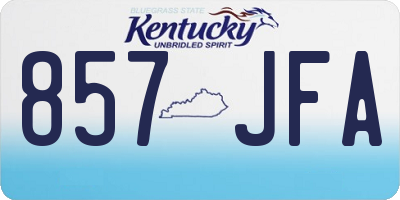 KY license plate 857JFA