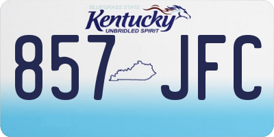 KY license plate 857JFC