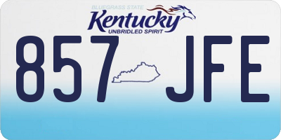 KY license plate 857JFE