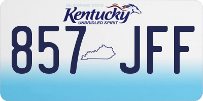 KY license plate 857JFF