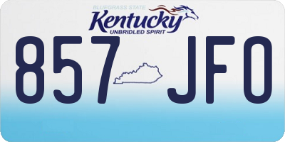 KY license plate 857JFO