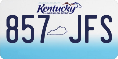 KY license plate 857JFS