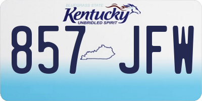 KY license plate 857JFW