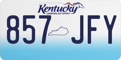 KY license plate 857JFY