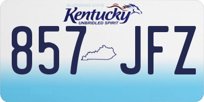 KY license plate 857JFZ