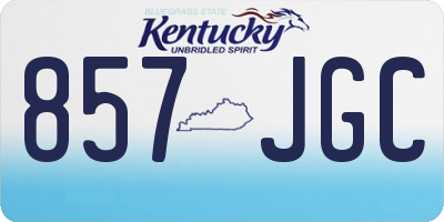KY license plate 857JGC