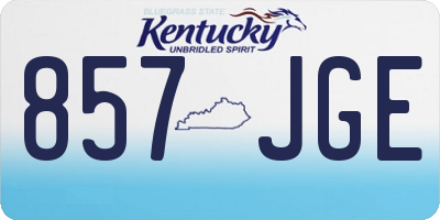 KY license plate 857JGE