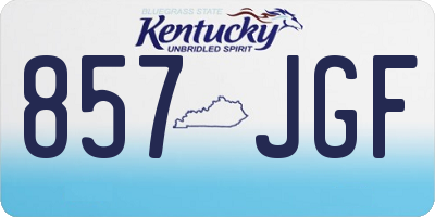KY license plate 857JGF
