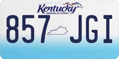 KY license plate 857JGI