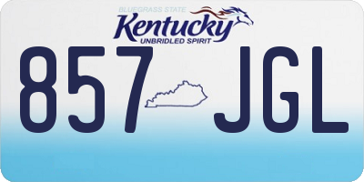KY license plate 857JGL
