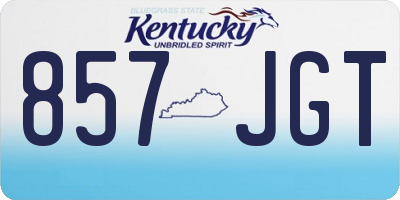 KY license plate 857JGT