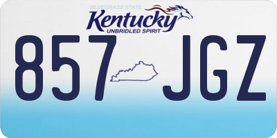 KY license plate 857JGZ