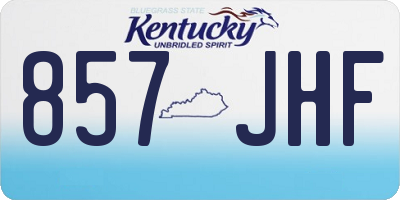 KY license plate 857JHF