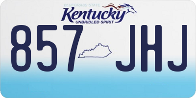 KY license plate 857JHJ