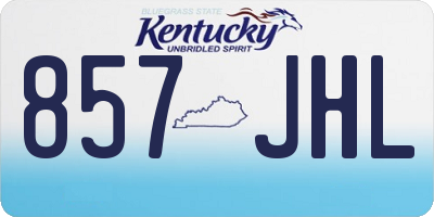 KY license plate 857JHL