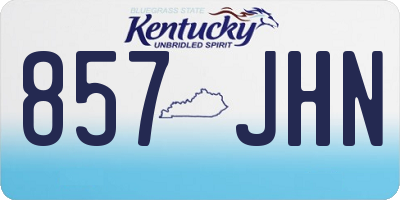 KY license plate 857JHN