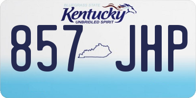 KY license plate 857JHP