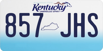 KY license plate 857JHS
