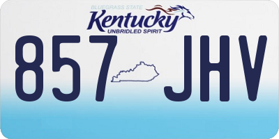 KY license plate 857JHV
