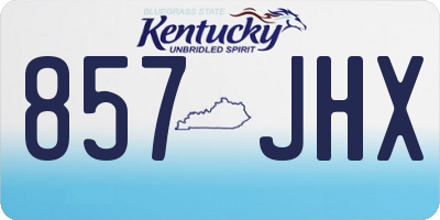 KY license plate 857JHX
