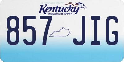 KY license plate 857JIG