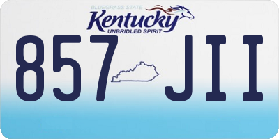 KY license plate 857JII