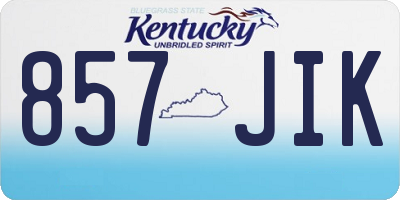 KY license plate 857JIK