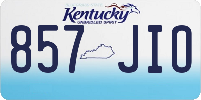 KY license plate 857JIO