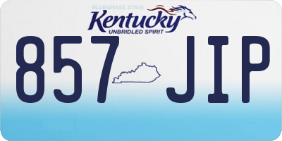 KY license plate 857JIP