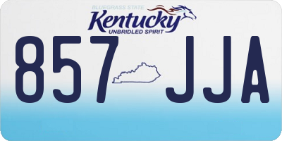KY license plate 857JJA