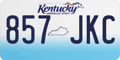 KY license plate 857JKC