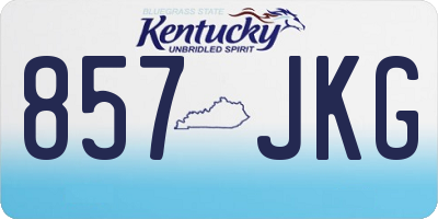 KY license plate 857JKG