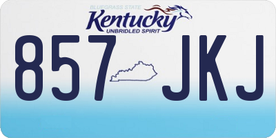 KY license plate 857JKJ