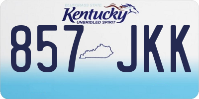 KY license plate 857JKK