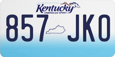 KY license plate 857JKO