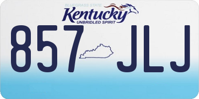 KY license plate 857JLJ