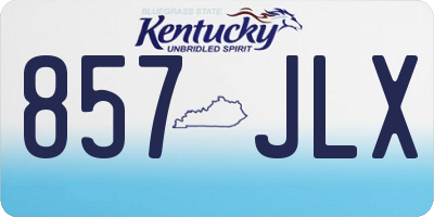 KY license plate 857JLX