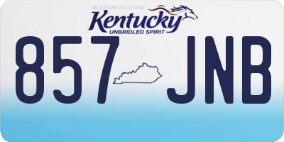 KY license plate 857JNB