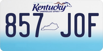KY license plate 857JOF