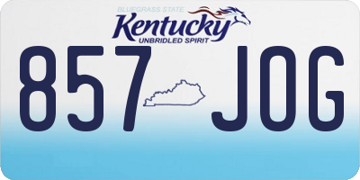 KY license plate 857JOG